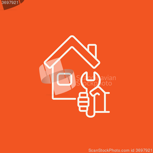 Image of House repair line icon.
