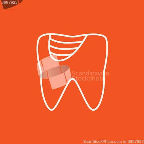 Image of Tooth decay line icon.