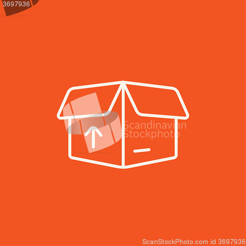 Image of Carton package box line icon.