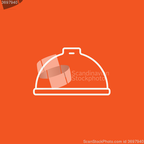 Image of Restaurant cloche line icon.