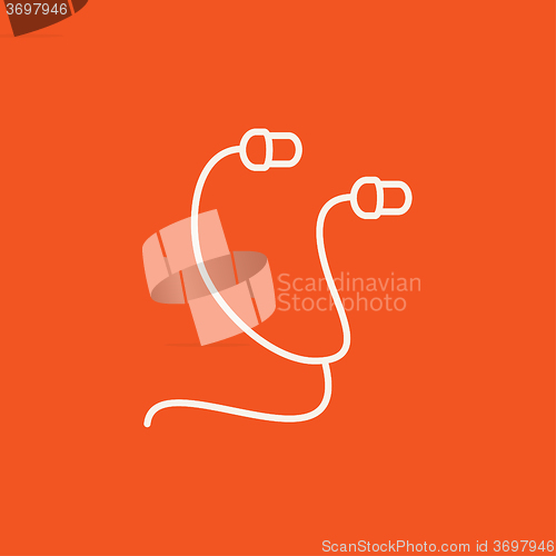 Image of Earphone line icon.