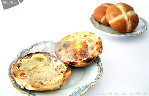 Image of Buttered hot cross bun