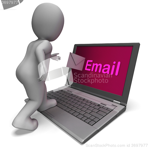 Image of Email On Laptop Shows E-mail Mailing Or Correspondence