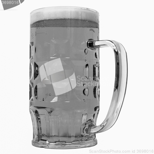 Image of Black and white German beer glass