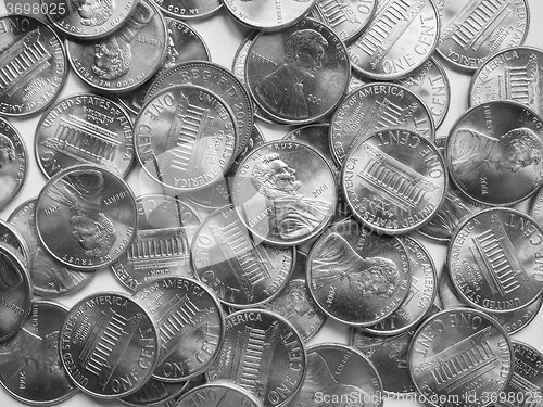 Image of Black and white Dollar coins background