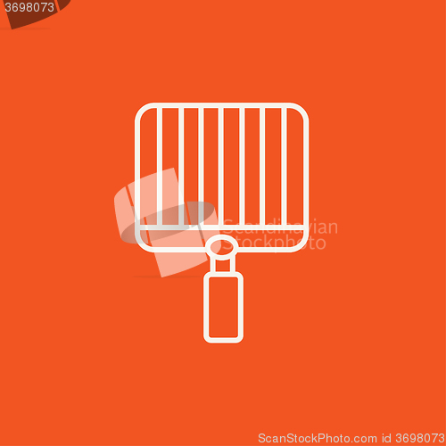 Image of Empty barbecue grill grate line icon.