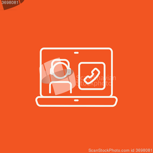 Image of Online education line icon.