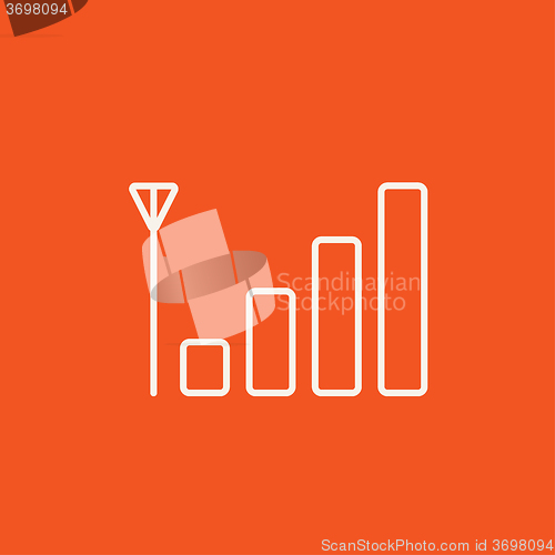 Image of Mobile phone signal sign line icon.
