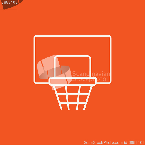 Image of Basketball hoop line icon.