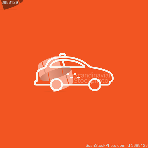 Image of Taxi car line icon.