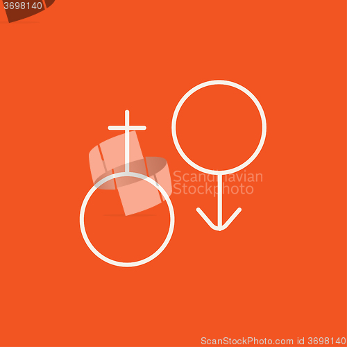 Image of Male and female symbol line icon.