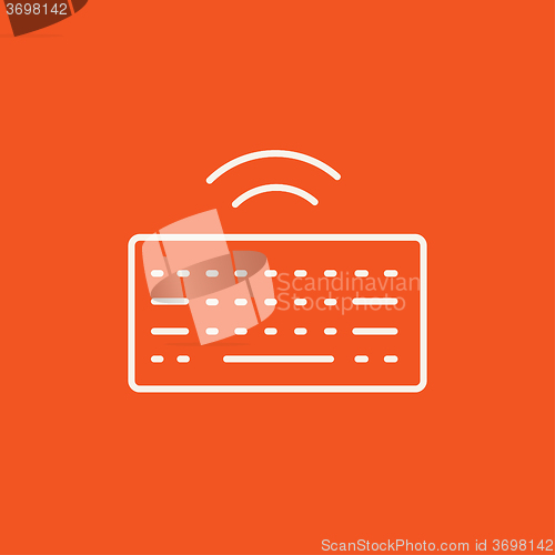Image of Wireless keyboard line icon.