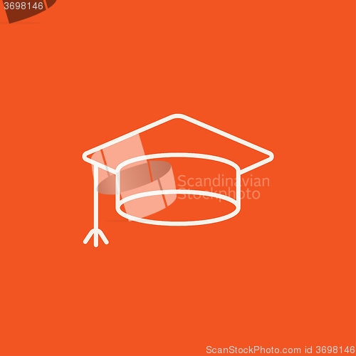 Image of Graduation cap line icon.