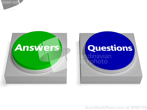Image of Answers Questions Buttons Shows Faq Or Solutions