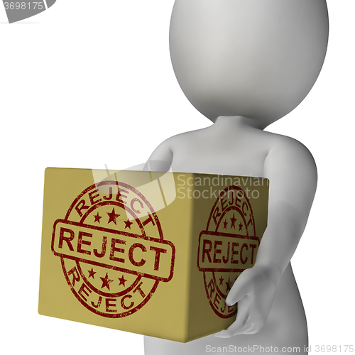 Image of Reject Stamp On Box Shows Rejection Or Denied Product