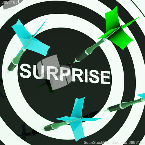 Image of Surprise On Dartboard Shows Shocked Target