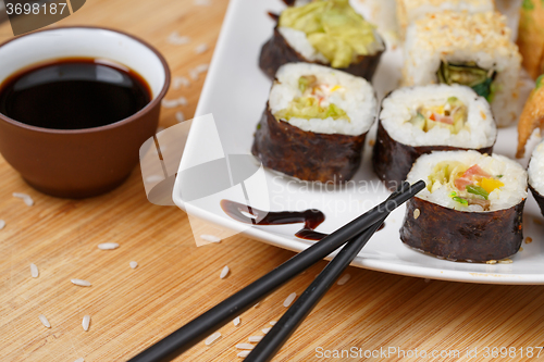 Image of Various of sushi rolls