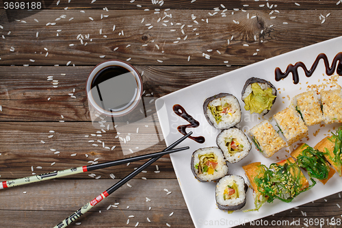 Image of Various of sushi rolls