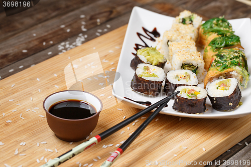 Image of Various of sushi rolls