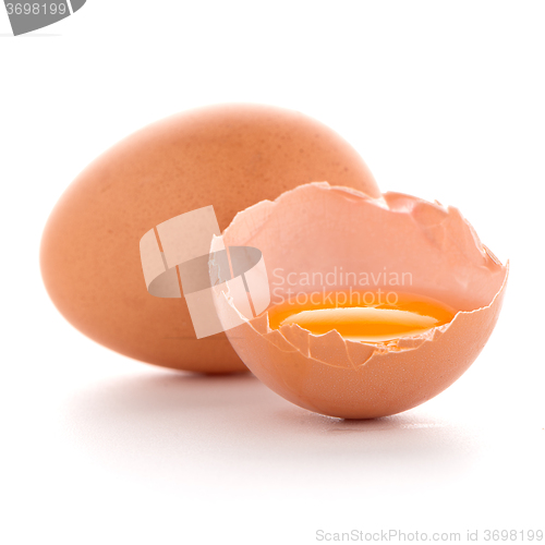 Image of Raw eggs isolated on white