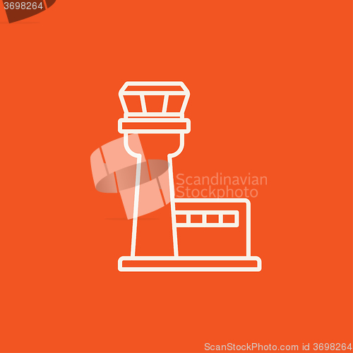 Image of Flight control tower line icon.