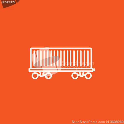 Image of Cargo wagon line icon.