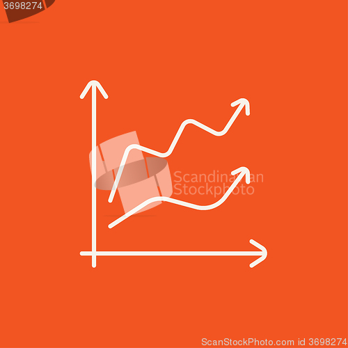 Image of Growth graph line icon.