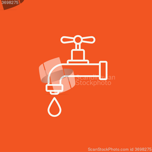 Image of Dripping tap with drop line icon.