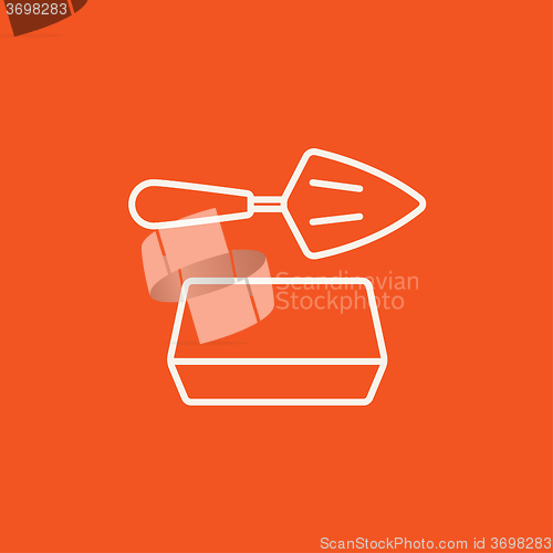 Image of Spatula with brick line icon.