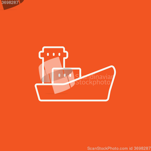 Image of Cargo container ship line icon.