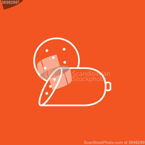 Image of Sliced wurst line icon.