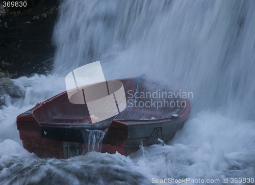 Image of Boat in waterfall