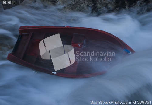 Image of Boat in waterfall