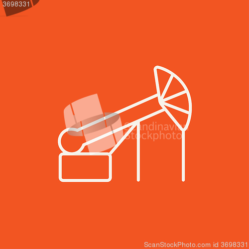 Image of Pump jack oil crane line icon.