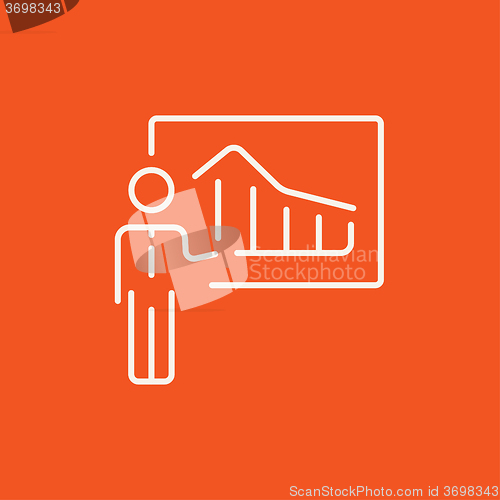 Image of Businessman with infographic line icon.