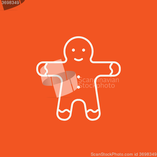 Image of Gingerbread man line icon.