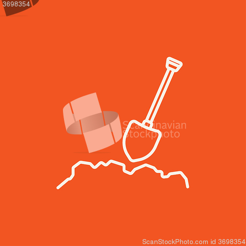 Image of Mining shovel line icon.