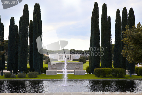 Image of NETTUNO, Italia - April 06: Entrance of the American Military Ce