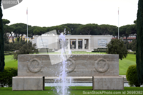 Image of NETTUNO, Italia - April 06: Entrance of the American Military Ce