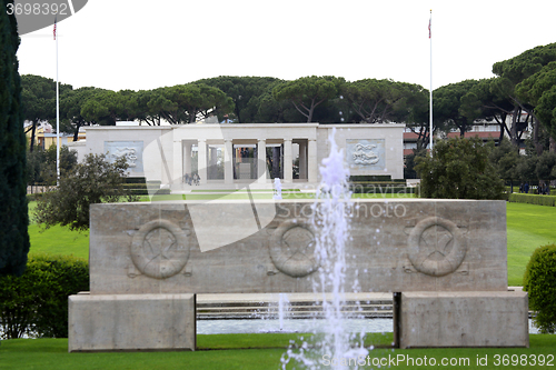 Image of NETTUNO, Italia - April 06: Entrance of the American Military Ce