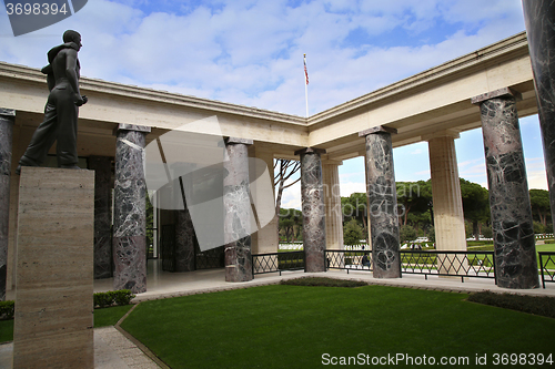 Image of NETTUNO - April 06: Bronze statue of two brothers in arms of the