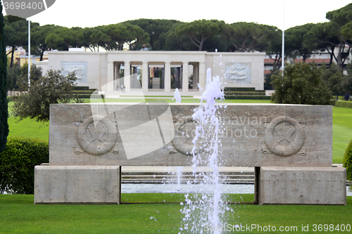 Image of NETTUNO, Italia - April 06: Entrance of the American Military Ce