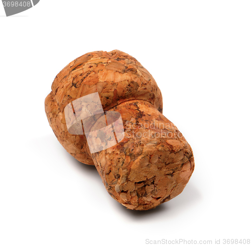 Image of Champagne wine cork on white background