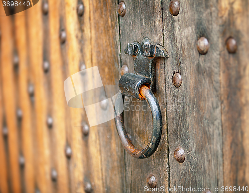 Image of  Old metal round door handle