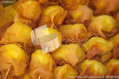 Image of Photo of deep fried quail egg wontons