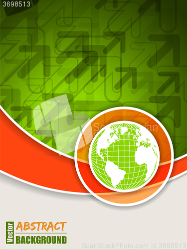Image of Abstract orange green brochure with globe