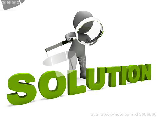 Image of Solution Character Shows Achievement Resolution Succeed And Solv