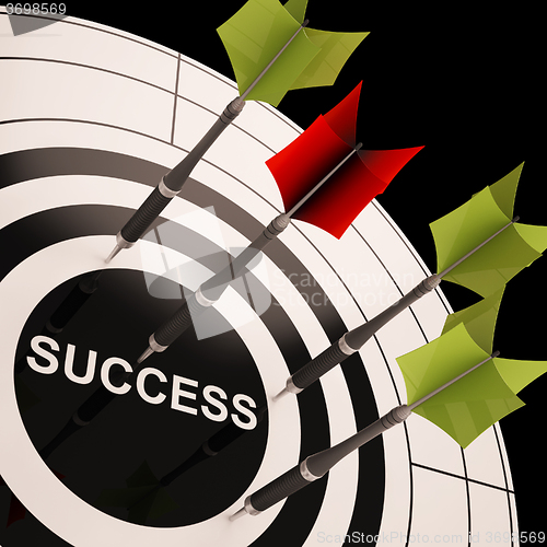 Image of Success On Dartboard Shows Successful Goals