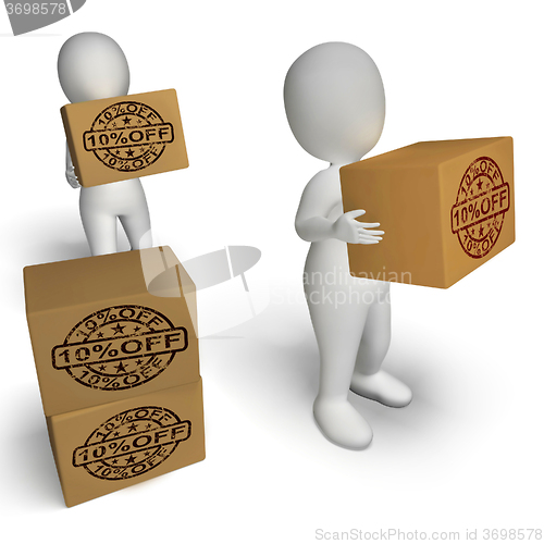 Image of Ten Percent Off Boxes Show 10 Reduced Price