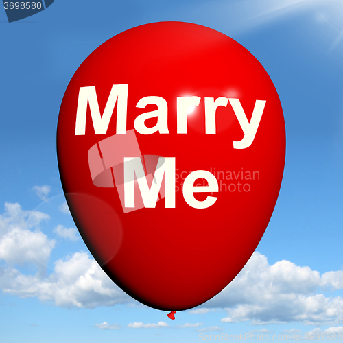 Image of Marry Me Balloon Represents Lovers Proposed Engagement